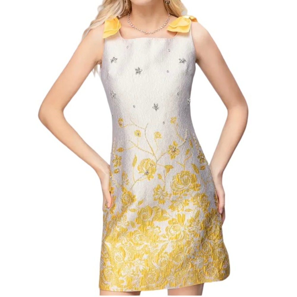 The Eylysa Gorgeous Yellow Bow Dress - Picture 1 of 13